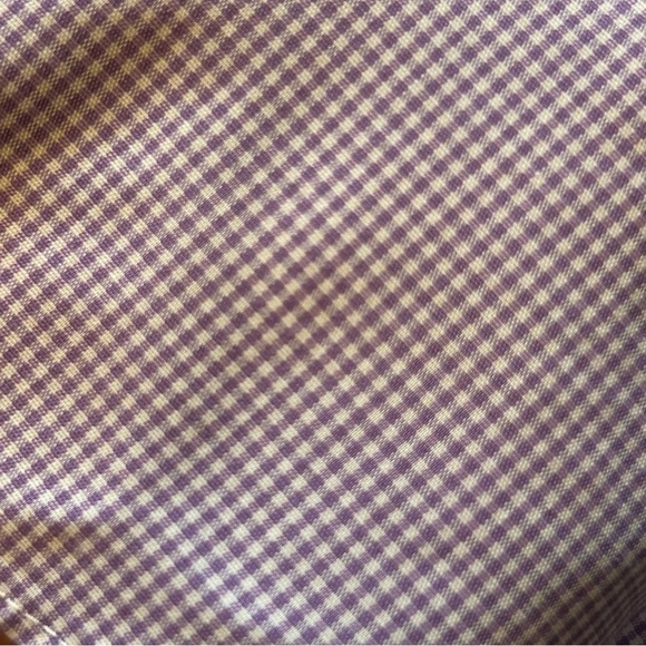 Untuck It Mens XL Slim Fit Wrinkle Free Purple White Plaid Button Up Shirt - Picture 4 of 6